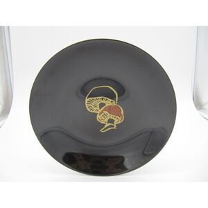 Vintage MCM Couroc of California Inlaid Plastic Bowl Dish Mushroom Fungi  7.75"